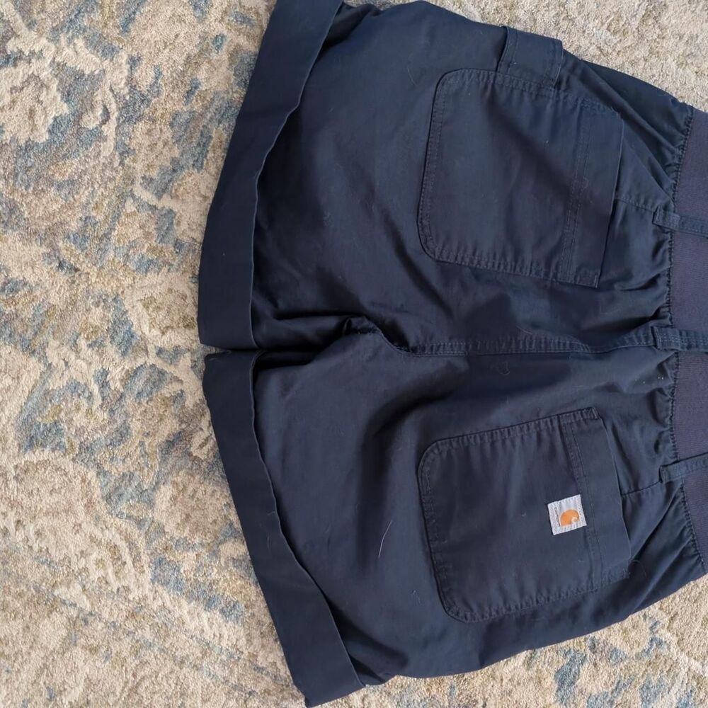 Carhartt Women's Navy Utility Work Shorts Elastic Waist Workwear